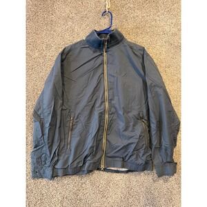 Tommy Bahama Jacket Mens M Blue Full Zip Mock Neck Cotton Nylon Marlin Logo